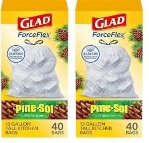 Glad ForceFlex Tall Kitchen Trash Bags, 40 Count