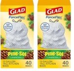 Glad ForceFlex Tall Kitchen Trash Bags, 40 Count