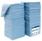 100 Pack Microfiber Cleaning Cloths - Light Blue