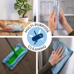 100 Pack Microfiber Cleaning Cloths - Light Blue