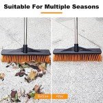 18" Heavy Duty Outdoor Push Broom with Long Handle