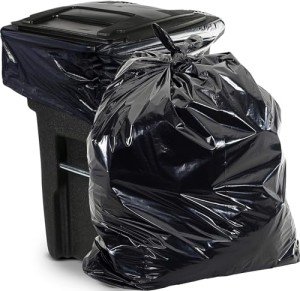 Heavy Duty Black Garbage Bags - 50 Count