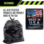Heavy Duty Black Garbage Bags - 50 Count