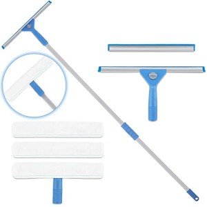 Window Squeegee Kit with Extension Pole and Scrubbers