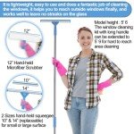 Window Squeegee Kit with Extension Pole and Scrubbers