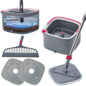 Heavy Duty Spin Mop with Clean Water Compartment