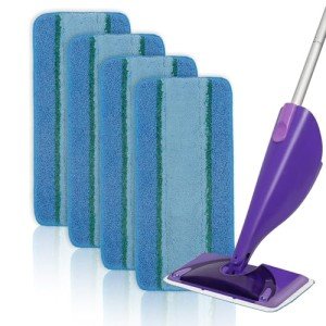 4 Pack Reusable Microfiber Mop Pads for Swiffer