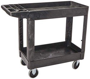 Rubbermaid Small 2-Shelf Utility Cart with Handle