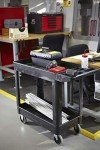 Rubbermaid Small 2-Shelf Utility Cart with Handle