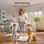 Red Spray Mop with 3 Washable Cleaning Pads