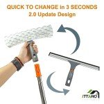 12" Window Squeegee with Microfiber Scrubber Combo
