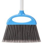 Amazon Basics Blue and White Broom and Dustpan Set
