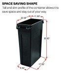Rubbermaid Slim Jim 23 Gal Trash Can - Black