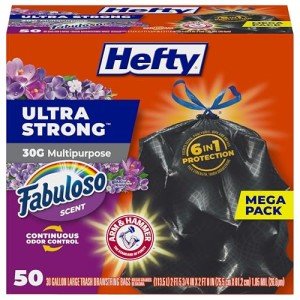 Hefty Ultra Strong 30 Gallon Trash Bags, 50 Count