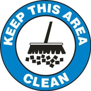 Keep This Area Clean Floor Sign with Mop