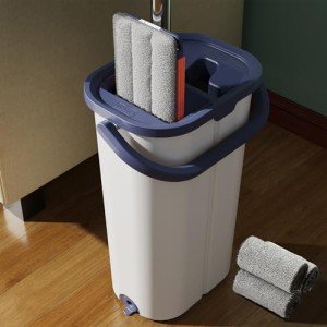 Mop and Bucket Set with Wringer and Microfiber Pads