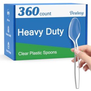 Clear Plastic Disposable Spoons - 360 Count Pack