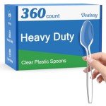 Clear Plastic Disposable Spoons - 360 Count Pack