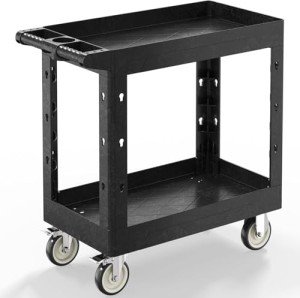 Heavy Duty Rolling Utility Cart with 2 Shelves