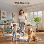 Xlife Spray Mop with Washable Pads and Scraper