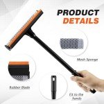 2-in-1 Window Squeegee with Long Handle