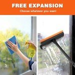 2-in-1 Window Squeegee with Long Handle
