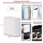 12L Rectangular Plastic Trash Can with Press Lid