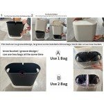 12L Rectangular Plastic Trash Can with Press Lid