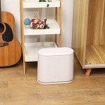 12L Rectangular Plastic Trash Can with Press Lid