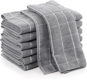 Microfiber Cleaning Cloths - 8 Pack, Grey