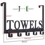 Black Metal Over-the-Door Towel Hooks