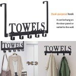 Black Metal Over-the-Door Towel Hooks