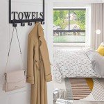 Black Metal Over-the-Door Towel Hooks