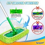 KEEPOW Reusable Mop Pads for Swiffer Sweeper - 4 Pack