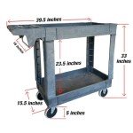 Heavy Duty Polypropylene Utility Cart - 2 Tier