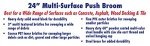 Heavy Duty 24" Multi-Surface Push Broom (2 Pack)