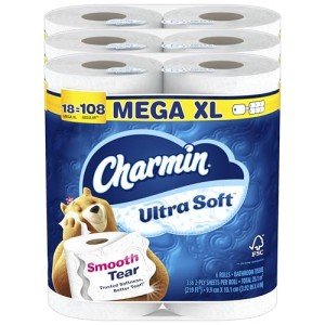 Charmin Ultra Soft Toilet Paper, 18 Mega Rolls