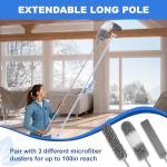 Microfiber Duster Set with Extension Pole - 4PCS
