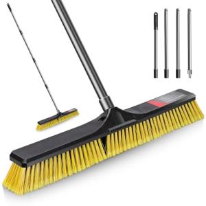 24" Heavy Duty Push Broom with Long Handle