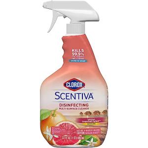 Clorox Scentiva Multi Surface Cleaner, Spray Bottle, Bleach Free, Tahitian Grapefruit Splash, 32 Oz (32368), 2.24 Fl Oz