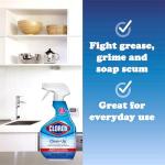 Clorox Clean Up Multi Surface Spray with Bleach, 2 Pack All Purpose Bleach Spray Trigger, Disinfects Kitchen, Bathroom, Fresh Scent, Mold & Mildew Cleaner, 32 oz. Ea Plus Microfiber Cleaning Cloth