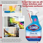 Clorox Clean Up Multi Surface Spray with Bleach, 2 Pack All Purpose Bleach Spray Trigger, Disinfects Kitchen, Bathroom, Fresh Scent, Mold & Mildew Cleaner, 32 oz. Ea Plus Microfiber Cleaning Cloth