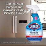 Clorox Clean Up Multi Surface Spray with Bleach, 2 Pack All Purpose Bleach Spray Trigger, Disinfects Kitchen, Bathroom, Fresh Scent, Mold & Mildew Cleaner, 32 oz. Ea Plus Microfiber Cleaning Cloth