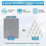 FIXSMITH 50-Pack Grey Microfiber Cleaning Cloths