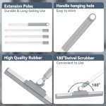 180° Rotating Floor Squeegee with Long Handle