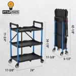 WORKPRO 3-Tier Folding Utility Service Cart with Wheels