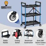 WORKPRO 3-Tier Folding Utility Service Cart with Wheels