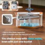 BOMIDI Spin Mop & Bucket with 4 Microfiber Pads