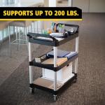 Rubbermaid Heavy Duty 3-Shelf Rolling Utility Cart