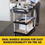 Rubbermaid Heavy Duty 3-Shelf Rolling Utility Cart